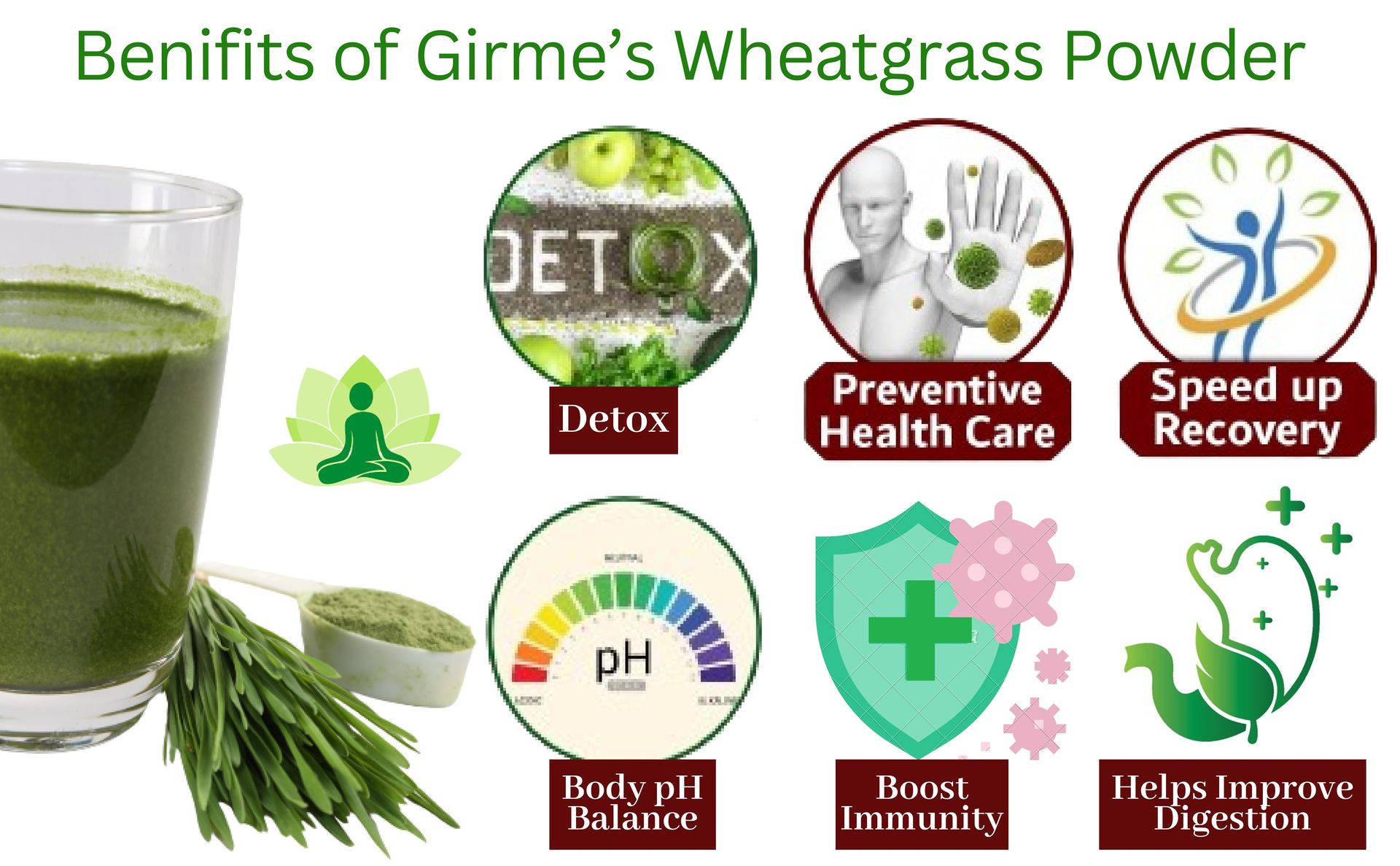 Girme's Organic Wheatgrass Powder - 3g x 30 Sachets Pack