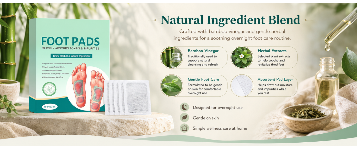 (pack of 2)100% Herbal And Gentle Ingredient Detox Foot Pads, 20 Pieces, Natural Ingredients for Sleep Aid, Pain Relief, Toxin Removal with Bamboo Vinegar and Acupoint Micro-Massage Technology (20)