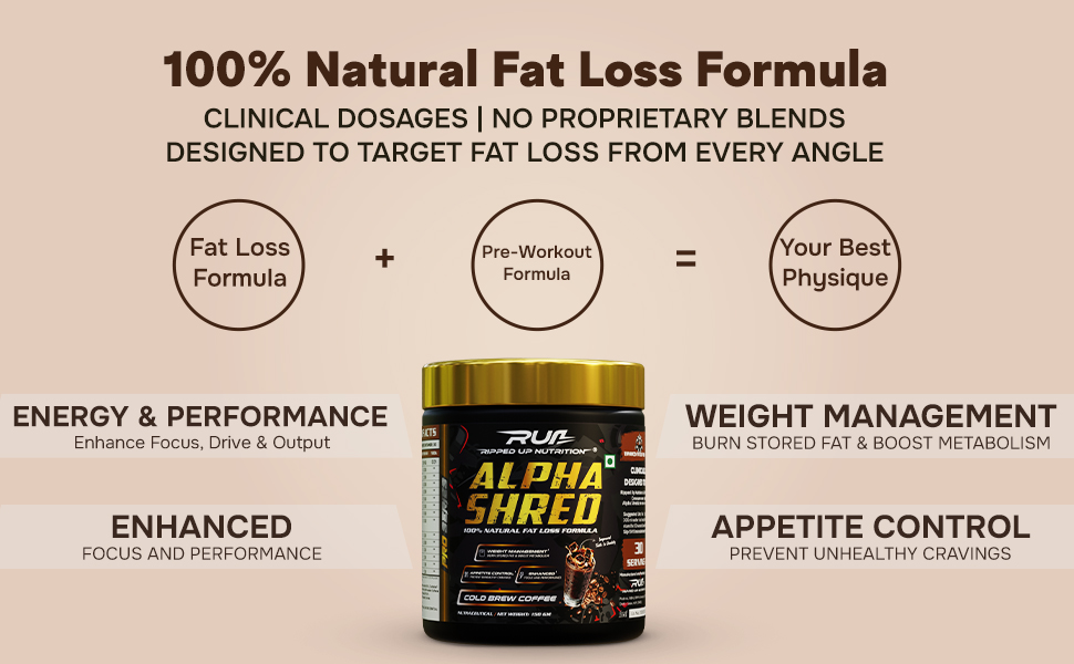 Ripped Up Nutrition Alpha Shred Fat Burner - 150g, Pineapple Mango | With Carbliss® for Blocking Carbs by 40-60% | Weight Management & Metabolism Booster | Enriched with Garcinia Cambogia, Coffee Bean Extra, Caffeine