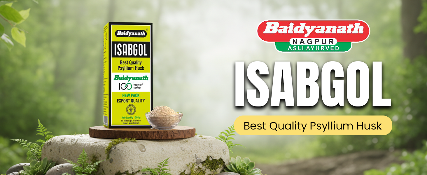 Baidyanath Asli Ayurved Isabgol 200 gm - Psyllium Husk Powder| Boosts Digestion | Constipation Relief Naturally | Rich Source Of Dietary Fiber Supplement - Pack of 3