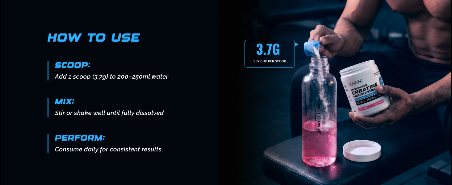 Wellcore Pure Micronised Creatine Powder (83 Servings, Lemon Lime)