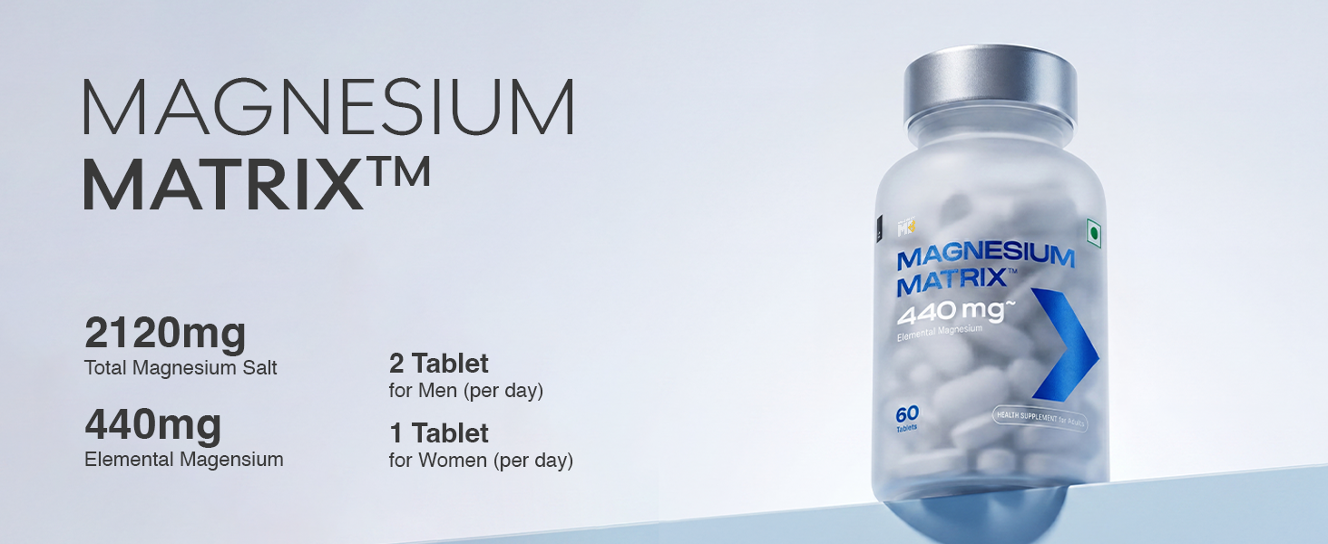 MuscleBlaze Magnesium Matrix, 60 Tablets