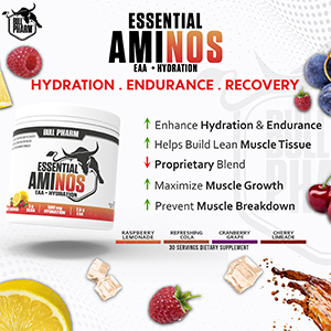 ESSENTIAL AMINOS | HYDRATION | Vegan BCAA,L-Leucine,L-Iso Leucine,L-Valine,Coconut Water Powder | Lean Muscle Building I Recovery I FSSAI Approved (Raspberry Lemonade)