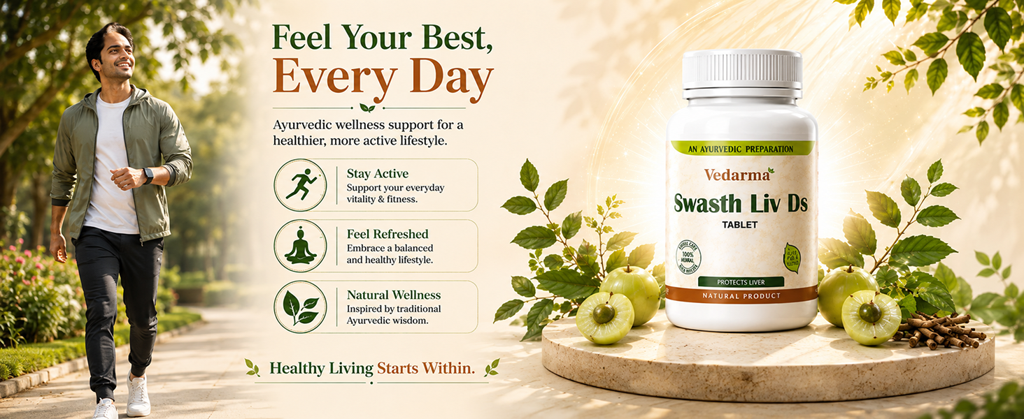 SWASTH LIV DS | Ayurvedic Supplement Beneficial For Fatty Liver| Fast & Up Liver Detox Cleanse & Protect | 60 Tablets