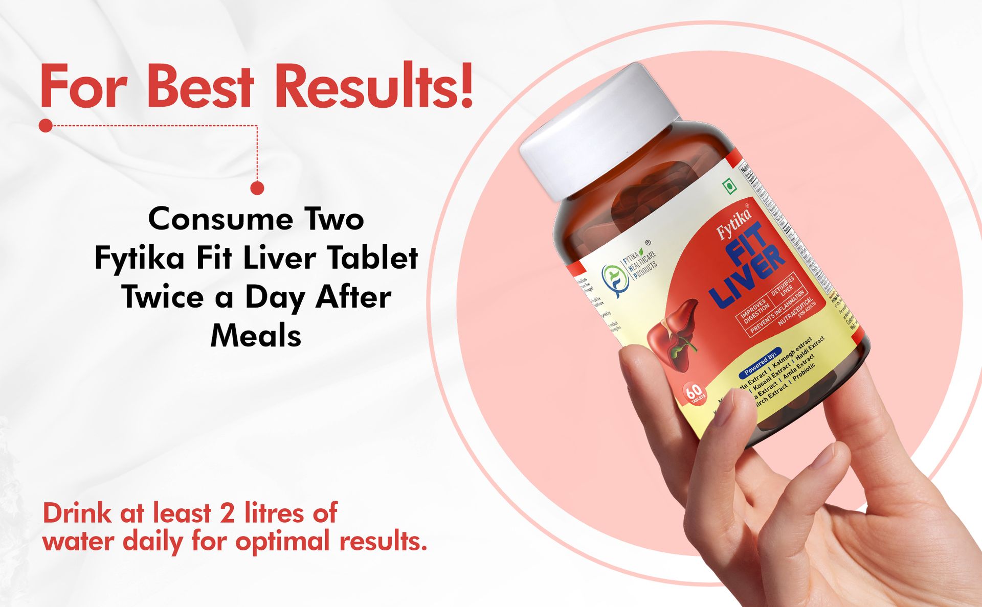 Fytika Fit Liver-120 Tablets | Liver Detox Supplement | For Healthy and Strong Liver | Enriched with Milk Thistle, Kutaki, Kalmegh, Bhumi Amla and Probiotics
