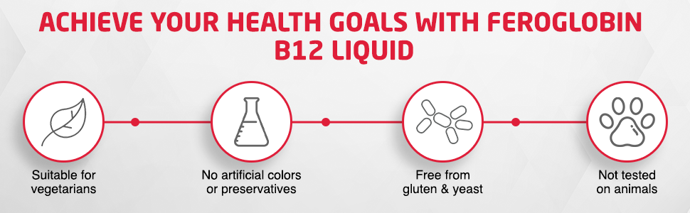 Feroglobin B12 Liquid 200ml- Hematinic Liquid Supplement for Health & Vitality | Reduces Fatigue | Iron, B Vitamins & Minerals (Pack of 2)