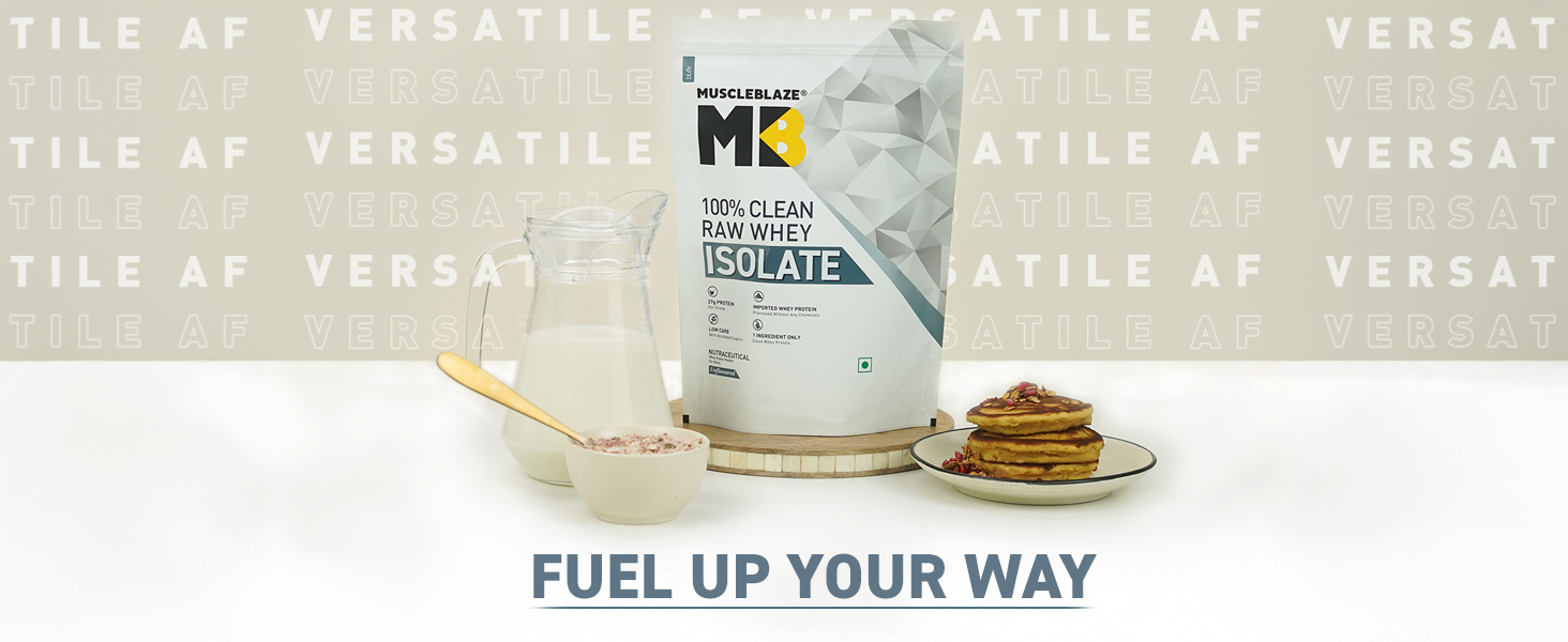 MuscleBlaze 100% Clean Raw Whey Protein Isolate, 1kg (2.2lbs)