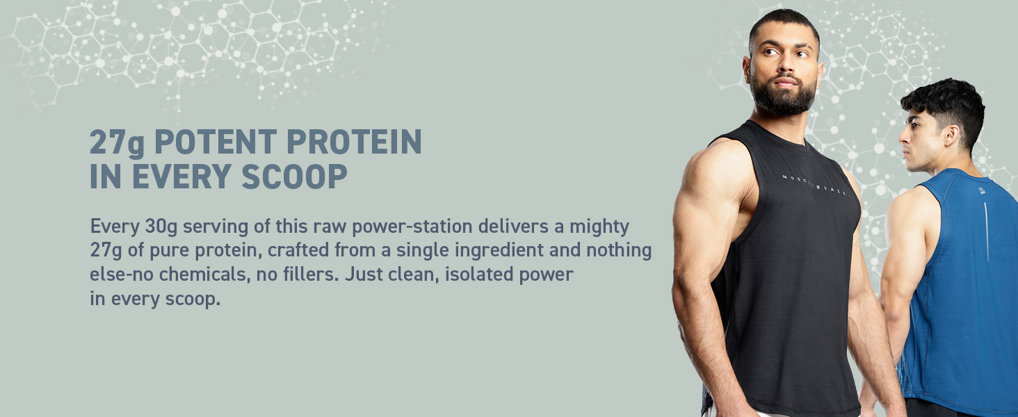 MuscleBlaze 100% Clean Raw Whey Protein Isolate, 1kg (2.2lbs)