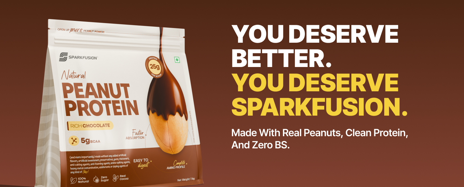 SparkFusion Natural Peanut Protein Isolate – Flavor – 25g Protein, 5g BCAA, Zero Sugar, Gut-Friendly, Vegan, Lab-Tested, No Artificial Additives (1 kg (Pack of 1), Rich Chocolate)