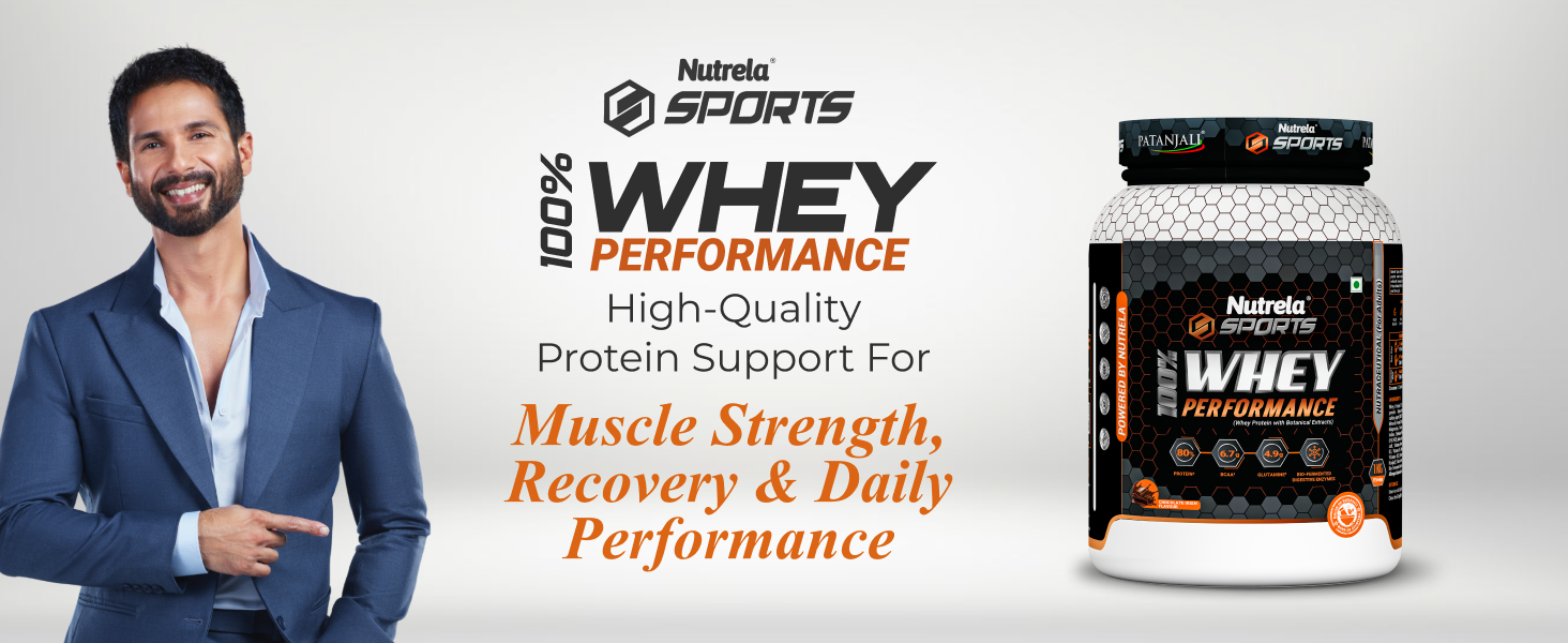 NUTRELA Sports Patanjali Whey Protein 2kg | Concentrate + Isolate | 24g Protein Per Scoop | 100% Vegetarian | Irish Chocolate