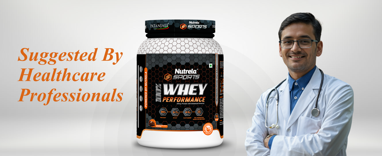NUTRELA Sports Patanjali Whey Protein 2kg | Concentrate + Isolate | 24g Protein Per Scoop | 100% Vegetarian | Irish Chocolate