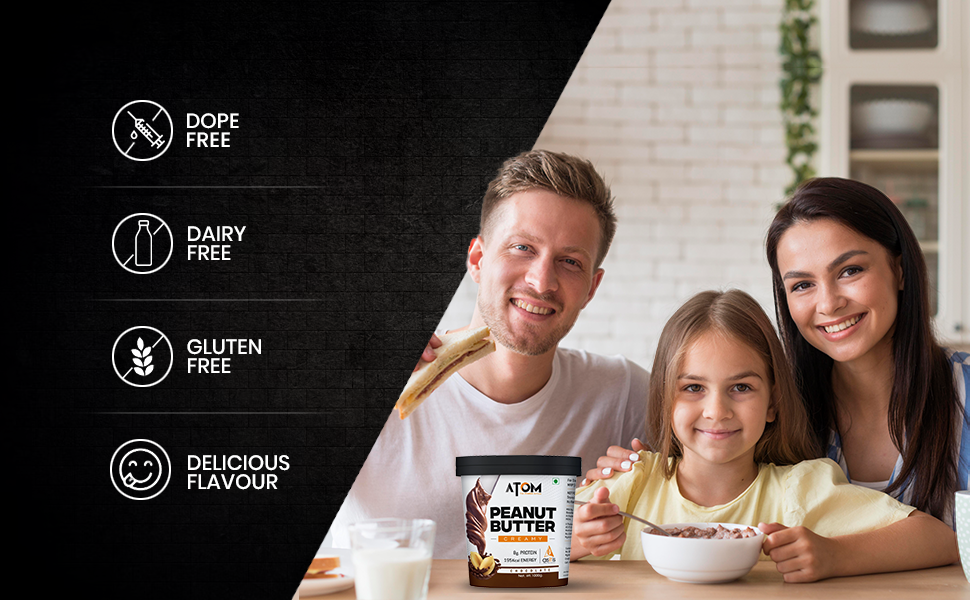 Asitis Nutrition ATOM Chocolate Peanut Butter Creamy 1Kg | Gluten Free | Cholesterol Free