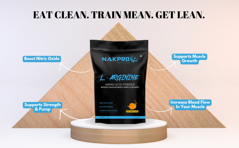NAKPRO NUTRITION L-Arginine | 100g, Blueberry | 2g L-Arginine, 1.8kcal Energy | Pre Workout Amino Acid