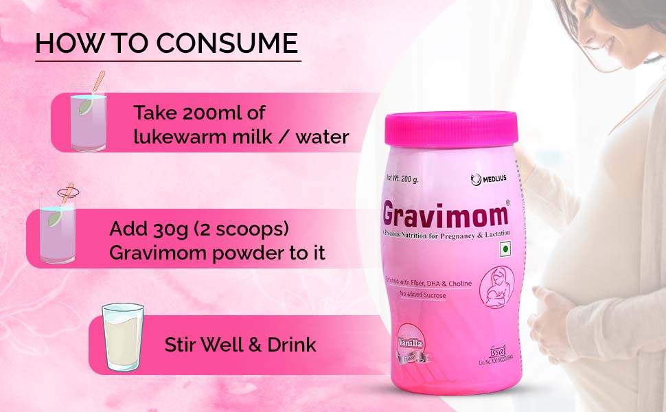Gravimom Protein Powder - Nutrition for Pregnant & Lactating Women VANILLA