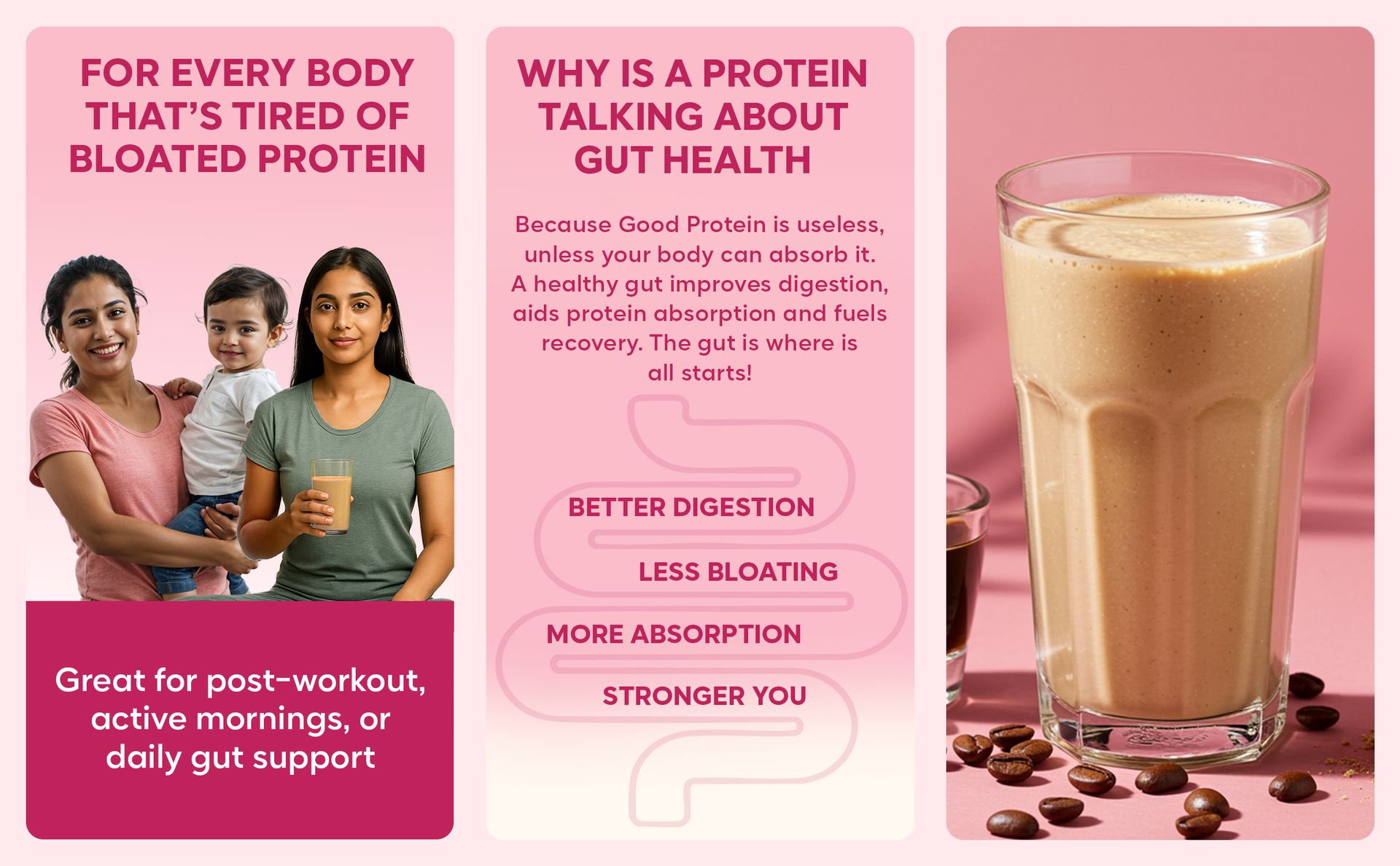 Foodstrong Gut Friendly Plant Protein - Coffee | 24g Complete Plant Protein with Probiotics, Digestive Enzymes, Prebiotics & Indian Herbs | Vegan | No Sugar | 500g