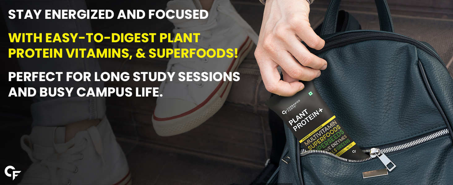 Carbamide Forte Plant Protein Powder - Plant Based Protein Powder with Multivitamin, Minerals, Superfoods, Pea Protein Powder, Digestive Enzymes | 5 Flavors Plant Protein Powder For Men - Pack Of 20