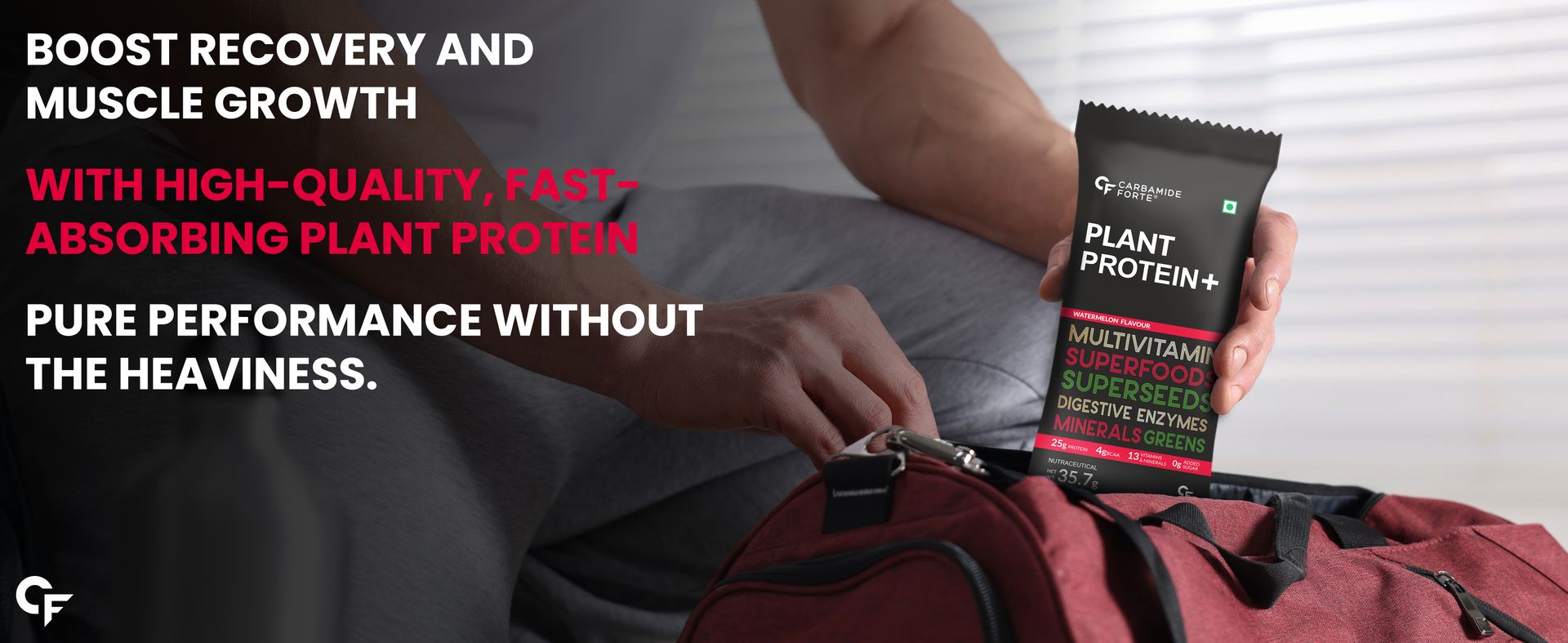 Carbamide Forte Plant Protein Powder - Plant Based Protein Powder with Multivitamin, Minerals, Superfoods, Pea Protein Powder, Digestive Enzymes | 5 Flavors Plant Protein Powder For Men - Pack Of 20