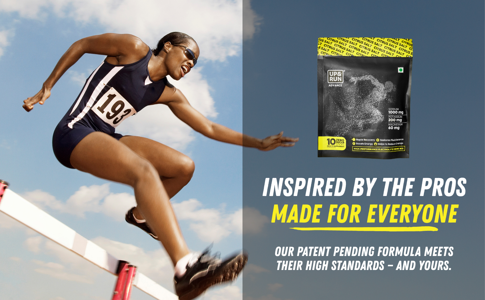 UP&RUN Advance Mangosteen Salt | Sugar Free Electrolyte for Adults | 15 Sachets