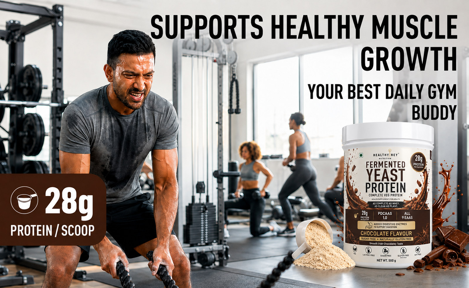 HealthyHey Nutrition Fermented Yeast Protein - Chocolate Flavour - 500g