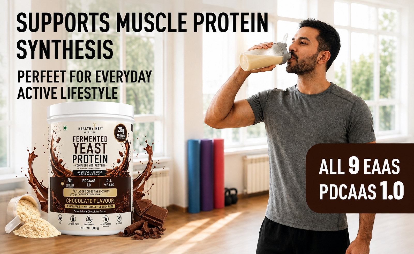 HealthyHey Nutrition Fermented Yeast Protein - Chocolate Flavour - 500g