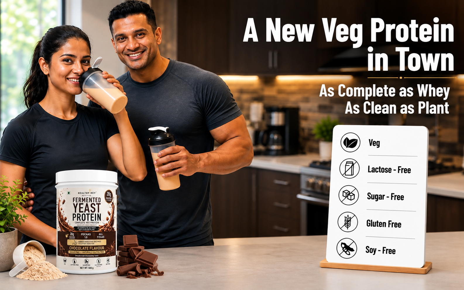 HealthyHey Nutrition Fermented Yeast Protein - Chocolate Flavour - 500g