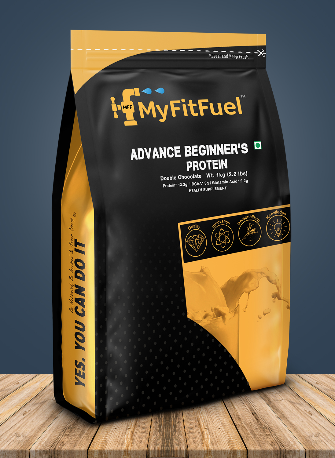MyFitFuel Advance Beginner Whey Protein, 1Kg, Double Chocolate (Whey Protein Concentrate & Whey Protein Isolate) + Digestive Enzymes