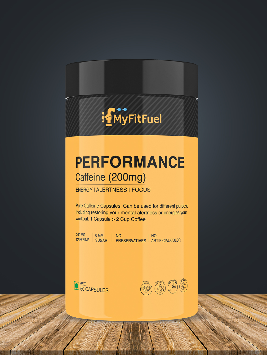 MyFitFuel Performance Caffeine, (200mg), 120 Capsules
