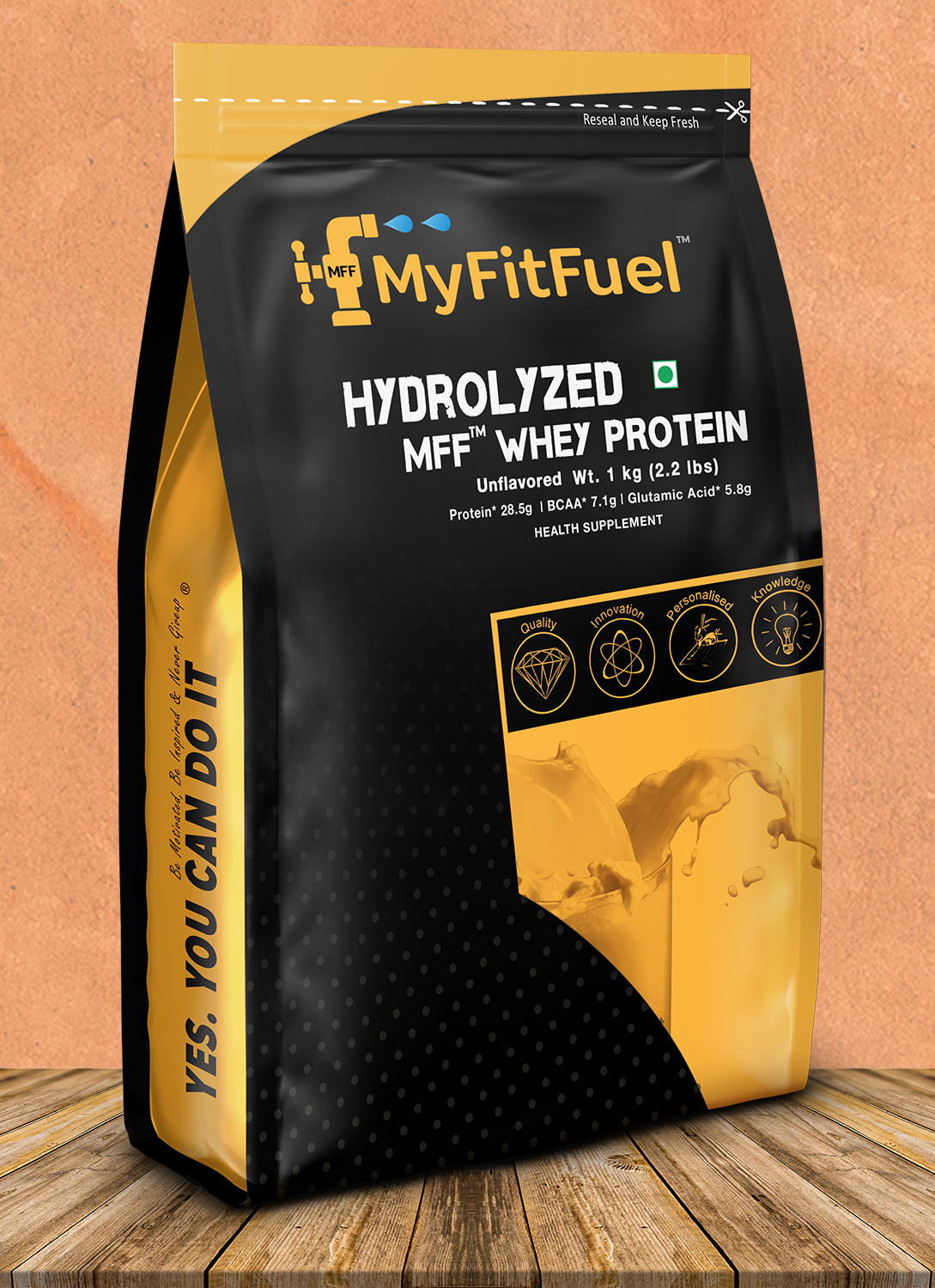 MyFitFuel Hydrolyzed Whey Protein Powder | 1 Kg, 30 Servings (Unflavoured) | Pre Digested Protein