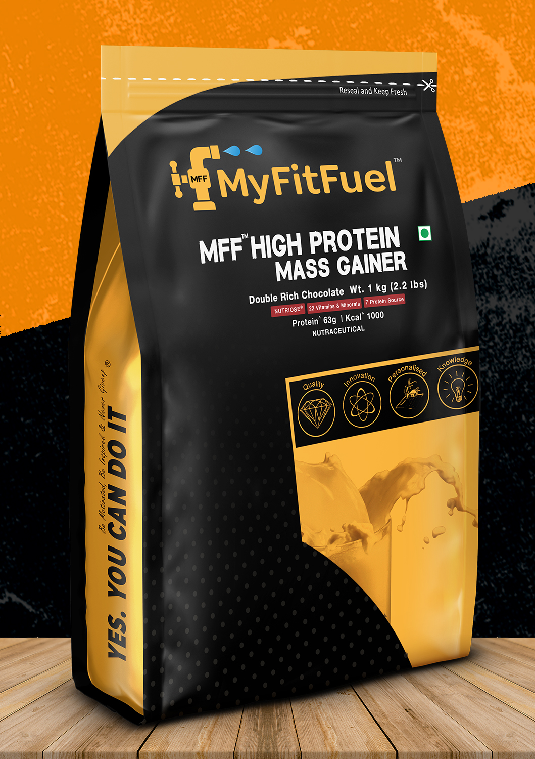 MyFitFuel MFF High Protein Mass Gainer 2 kg (4.4 lbs) Vanilla Crème