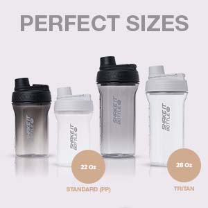 LocknLock Shake It Bottle Pro with Handle, Travel/Fitness/Sports Protein Shaker for Shakes/Smoothies, BPA Free, Plastic, 22 oz, Black