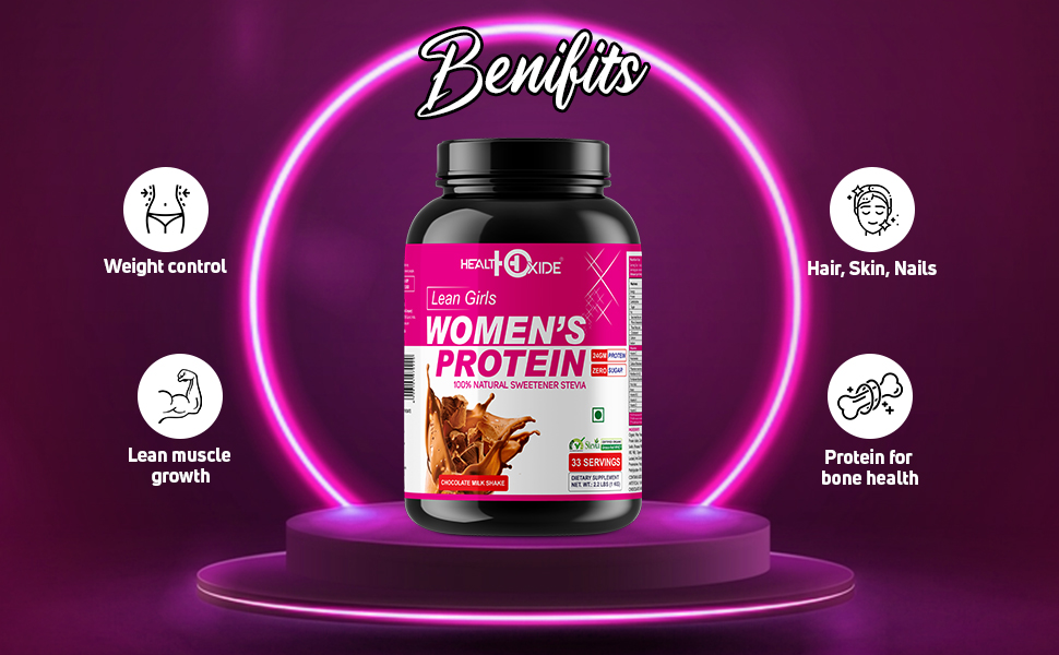 Healthoxide Women Protein Powder Lean Girl with 100% Natural Sweetner Stevia Chocolate Flavore (1 kg)