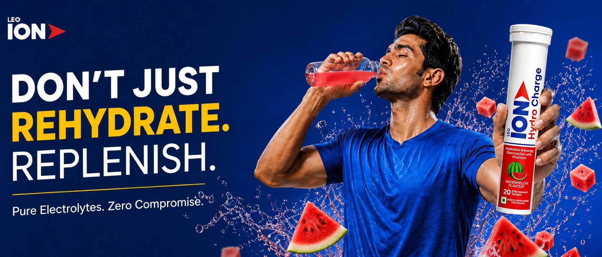 Hydro Charge Electrolytes | Watermelon | 20 Effervescent Tablets