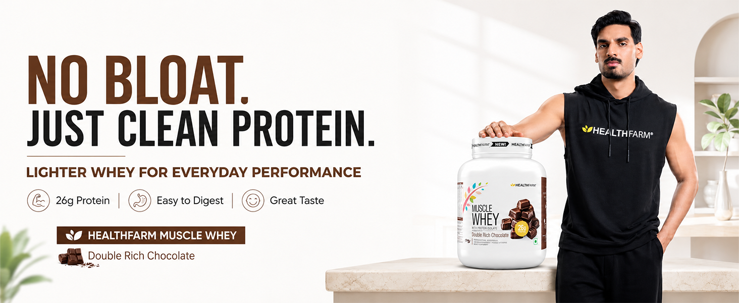 HEALTHFARM Muscle Whey Pack of 5 Protein Shake (190 g, Double Rich Chocolate)