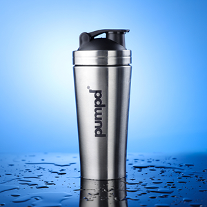 Pumpd Stainless Steel Protein Shaker Leakproof Gym Bottle with Wire Blending Ball 750ml | Durable, Odor & BPA Free | Ideal for Protein Shakes | Water Bottle (Silver)