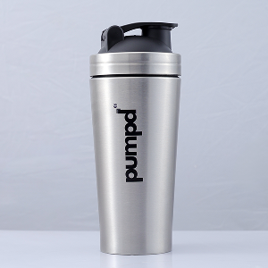 Pumpd Stainless Steel Protein Shaker Leakproof Gym Bottle with Wire Blending Ball 750ml | Durable, Odor & BPA Free | Ideal for Protein Shakes | Water Bottle (Silver)