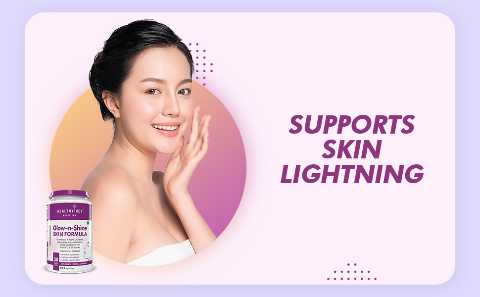 HealthyHey Nutrition Glow-n-Shine| Skin Health Formula | 30 Vegetable Capsules