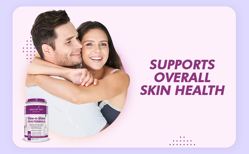 HealthyHey Nutrition Glow-n-Shine| Skin Health Formula | 30 Vegetable Capsules