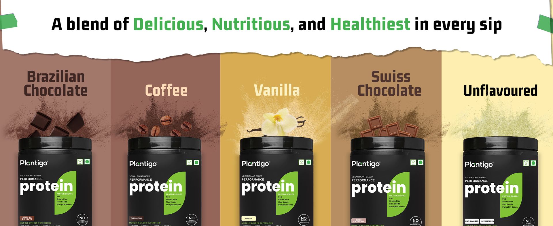 Plantigo Clean Plant Protein Powder for Men, Women - 24g Protein, 4.4g BCAA, 2g Leucine, Antioxidants, 11 Vitamins, 8 Minerals, Brown Rice, Pea Protein (Vanilla Flavored + Sipper Bottle 600ml)