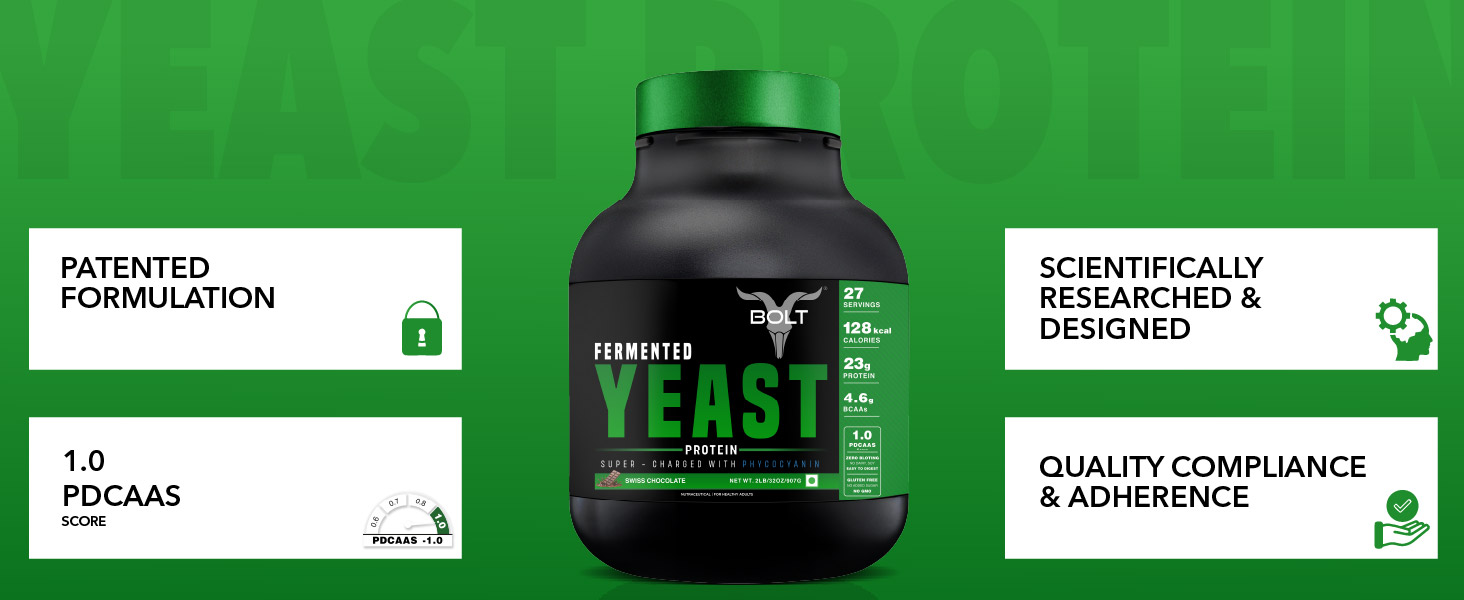 Bolt Fermented Yeast Protein 2 LB | 23g Protein | Swiss Chocolate