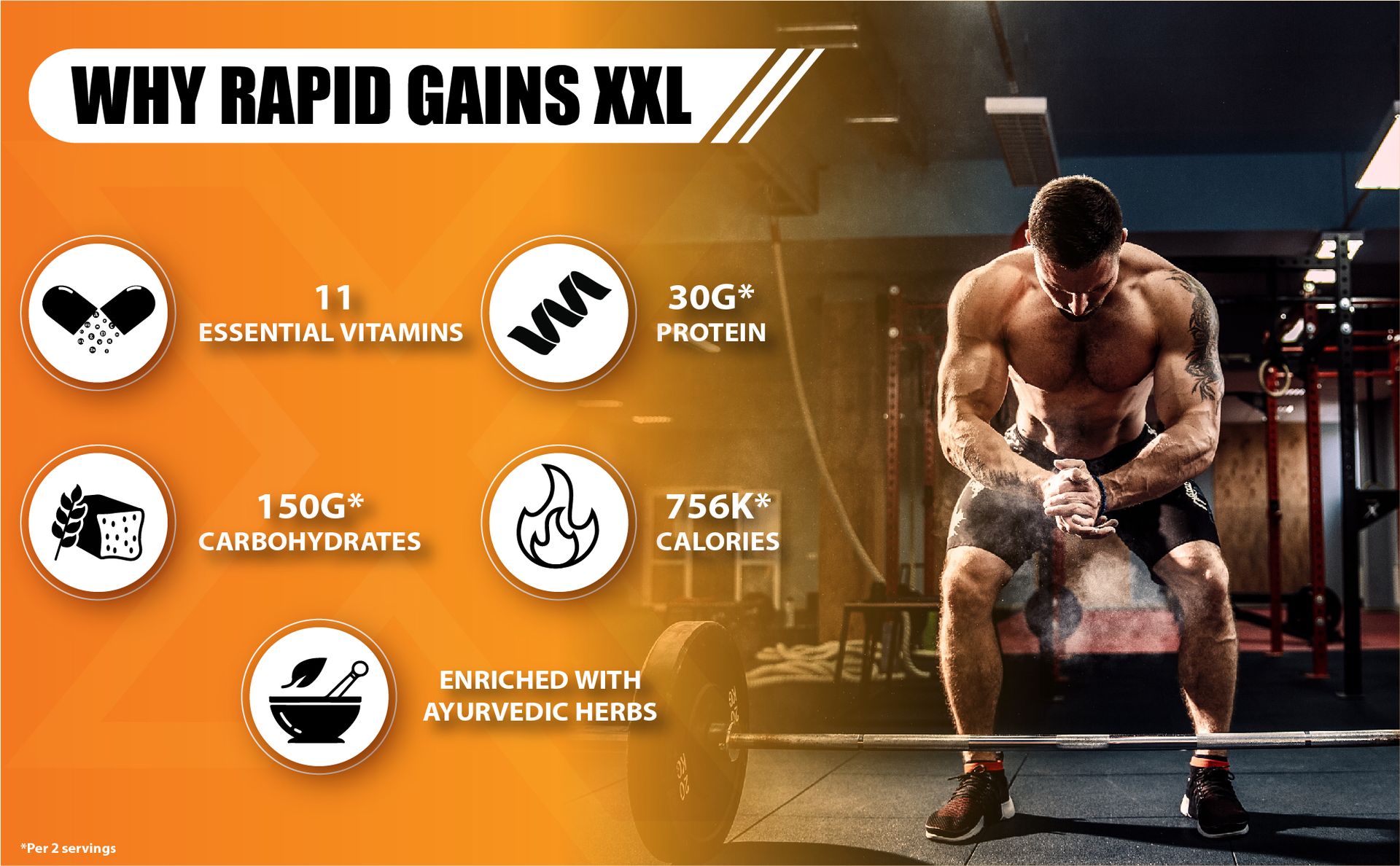 XLR8 Rapid Gains XXL High Protein and High Calorie Formula for Mass and Weight Gain with Performance Boosting Ayurvedic Herbs and Essential Vitamins (Swiss Chocolate, 2721 g (Pack of 1))