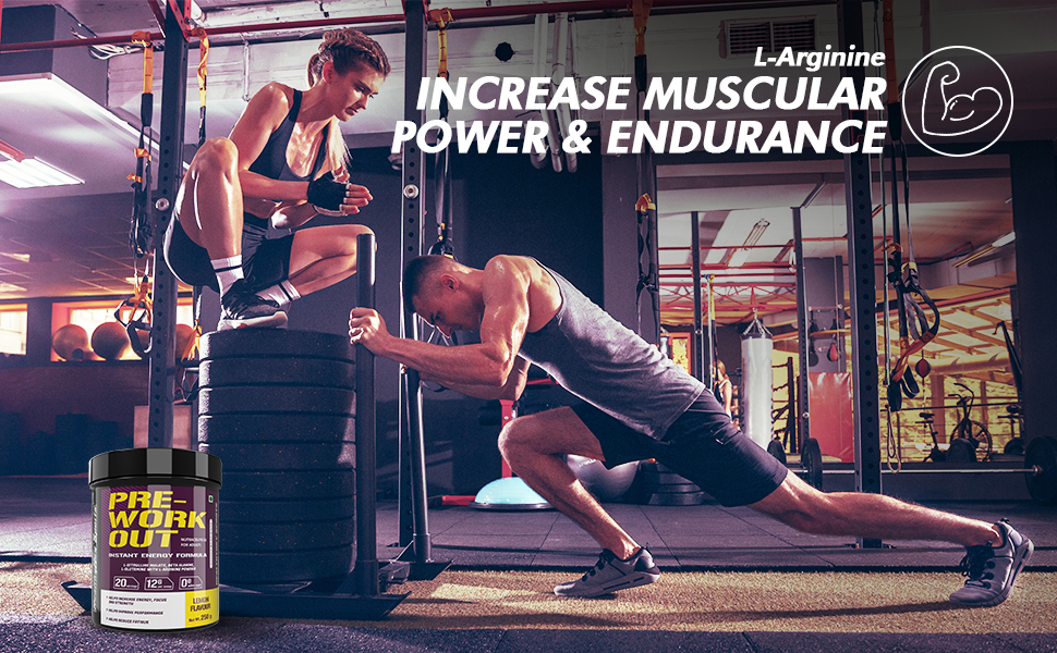 HealthyHey Sports Pre-Workout, Pump, Energy, Strength Drink Powder|Intense Sustained Energy|L-Citrulline, L-Arginine, Beta Alanine, Caffein, Glutamine & Sodium|250 Gram