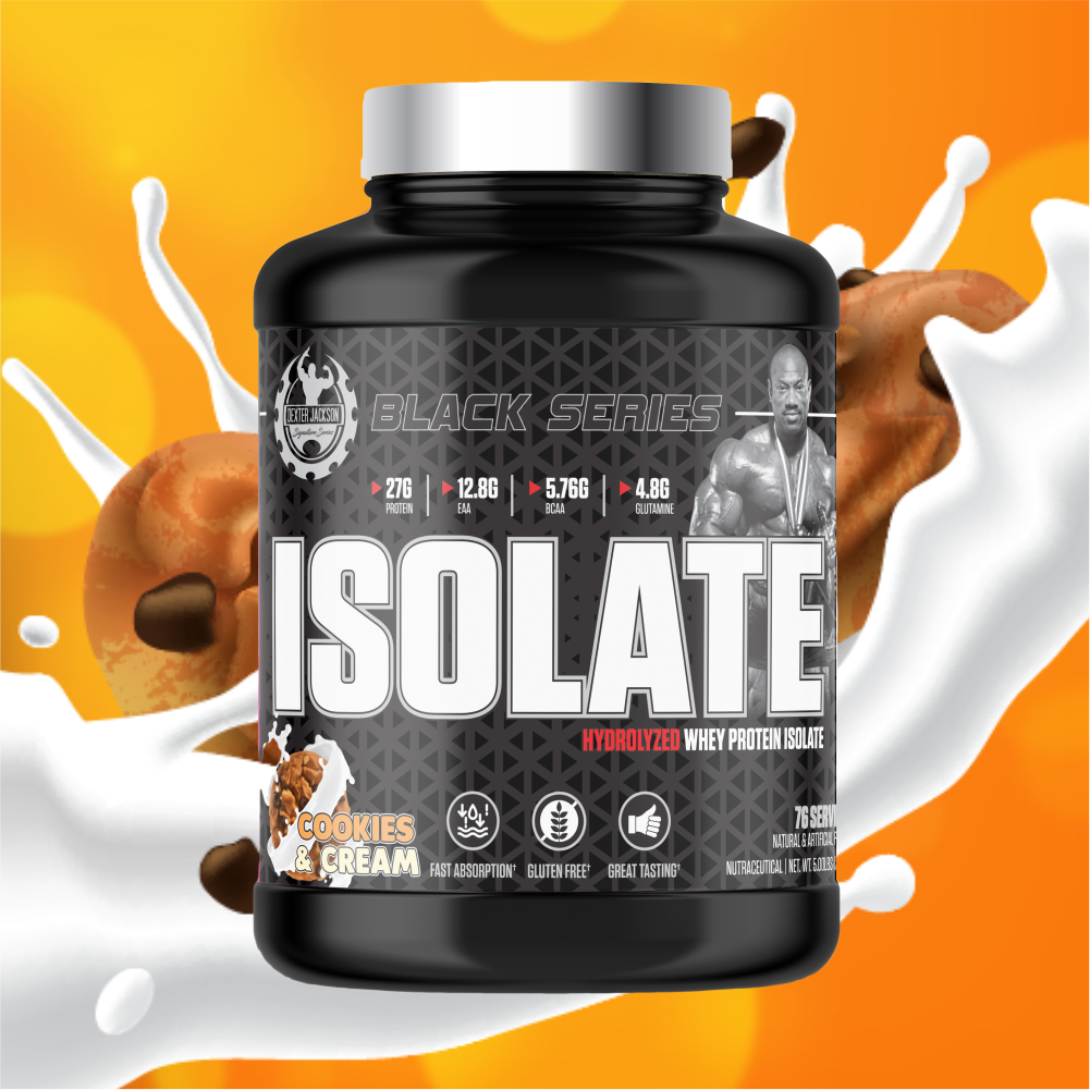 Dexter Jackson Black Series Isolate Protein Powder | Hydrolyzed Whey Protein Isolate | Gluten-Free | 76 Servings, 5 lbs, 2268g,Chocolate Shake Flavor