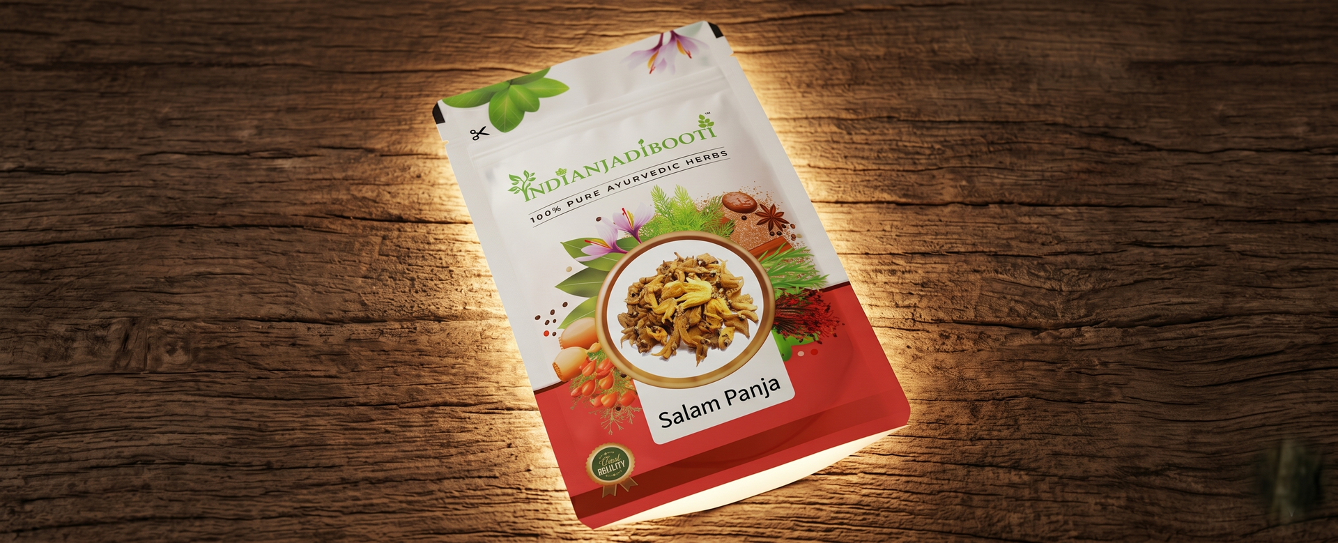 IndianJadiBooti Pure Salam Panja (Marsh Orchid) | Rare Ayurvedic Root for Holistic Vitality, Traditional Rejuvenation & Systemic Strength (5g)