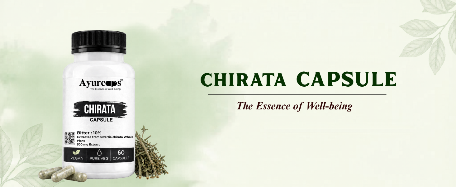 Chirata Capsules 500 mg | 10% Bitters | 60 Capsules