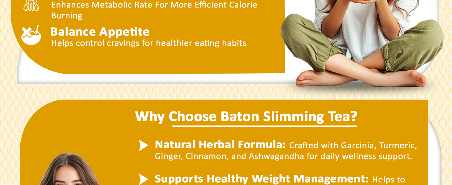 Baton Slimming Green Tea 100g Tin | 18 Natural Herbs for Weight Management & Detox | Supports Metabolism, Fat Burning & Digestive Health | Zero Sugar | For Men & Women | Pack of 2