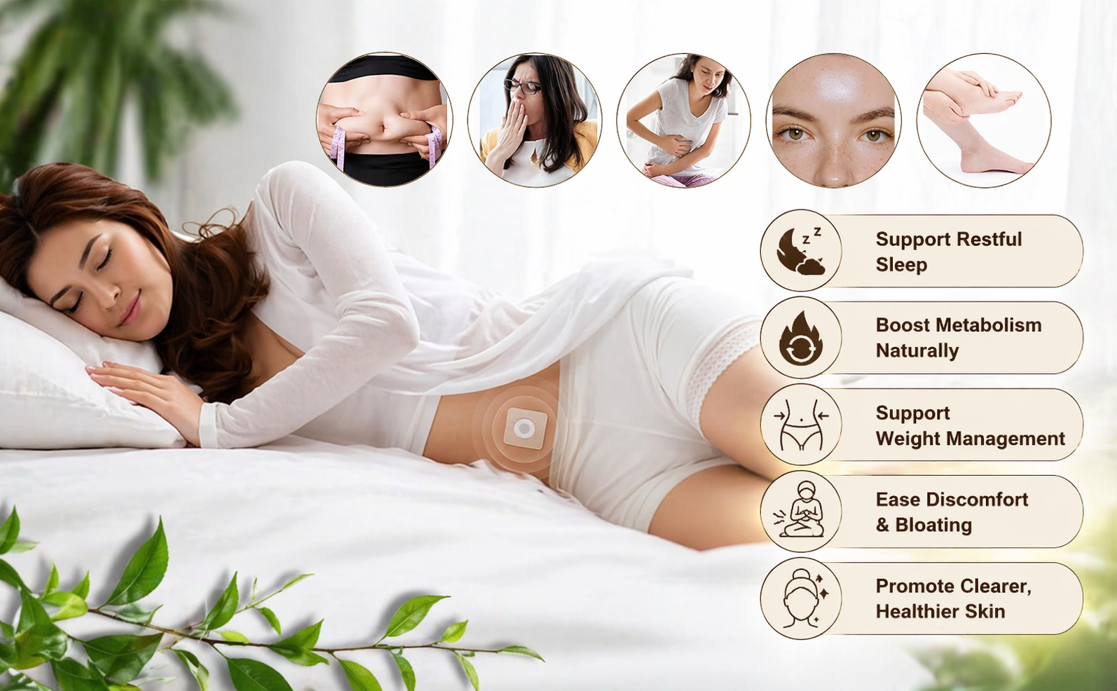 Abdomen Patch Stickers with Adhesive Backing, Disposable Body Application Patches (Pack of 10 Patches)