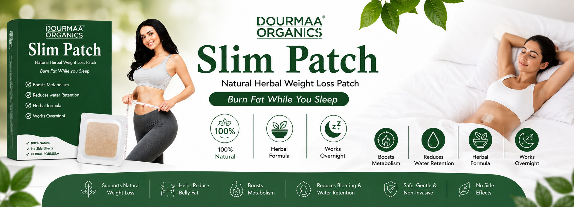 Slim Slimming Patch Diet Weight Loss Detox Adhesive Pad Burn Fat, Suitable for Women and Men, (10-Patches)
