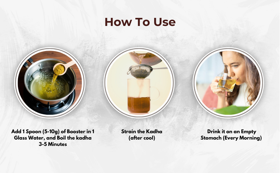 Tea Detox Drink Body Booster (Kadha) blends 30+ herbs like Amla, Turmeric, Ashwagandha, Moringa & more for detox, immunity, and digestion. 250gm Pack-5