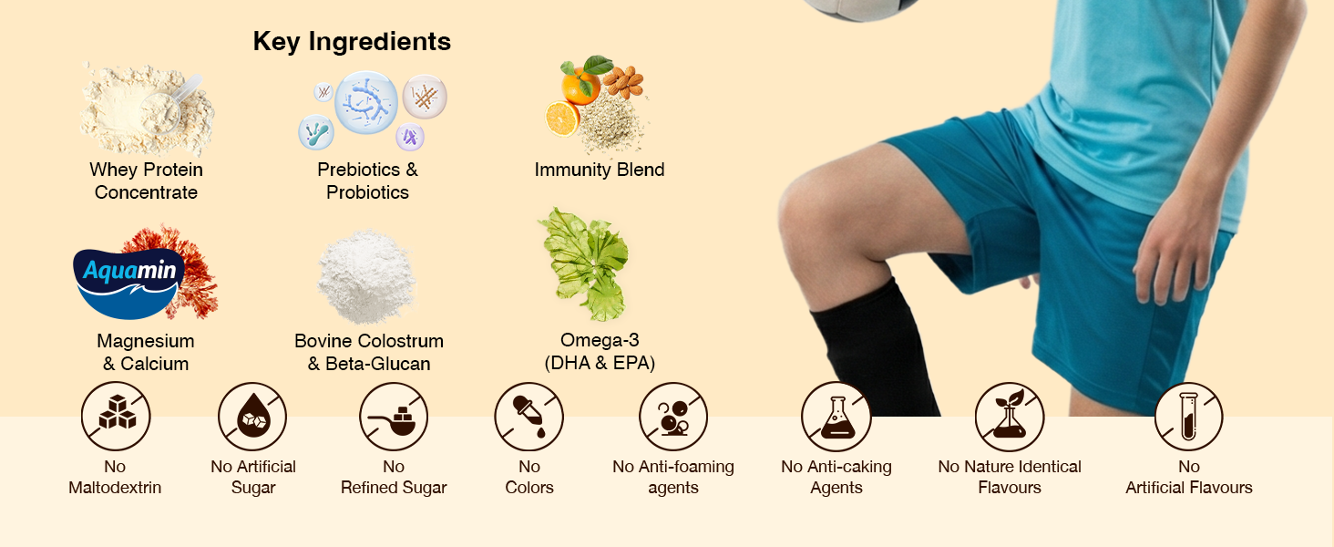 Ruokamill Teen Boys Nutrition Mix | Age 13-18y | Supports Growth, Sports performance, Focus & Immunity | 30 Nutrients, 13g Protein, Omega-3, 3.4B CFU Probiotics | No Refined Sugar | (400g, Chocolate)