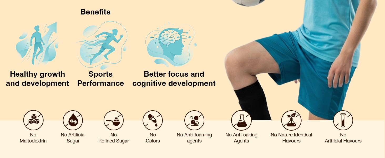 Ruokamill Teen Boys Nutrition Mix | Age 13-18y | Supports Growth, Sports performance, Focus & Immunity | 30 Nutrients, 13g Protein, Omega-3, 3.4B CFU Probiotics | No Refined Sugar | (400g, Chocolate)